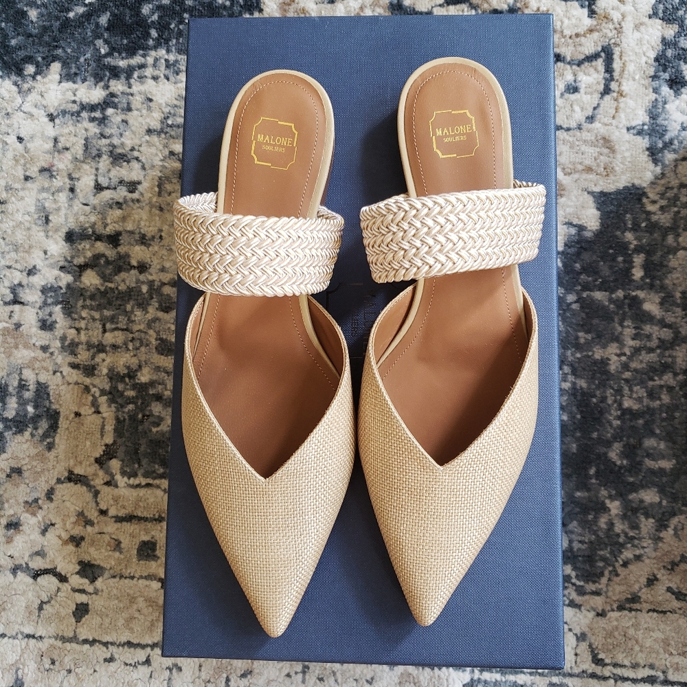 Authentic Brand New Malone Soulier Rafia mules
